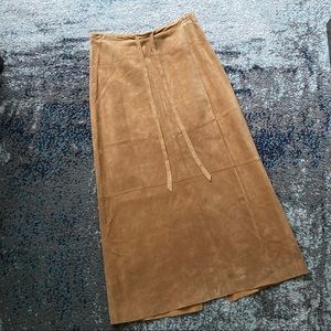 Lauren Ralph Lauren tan long skirt 100% leather